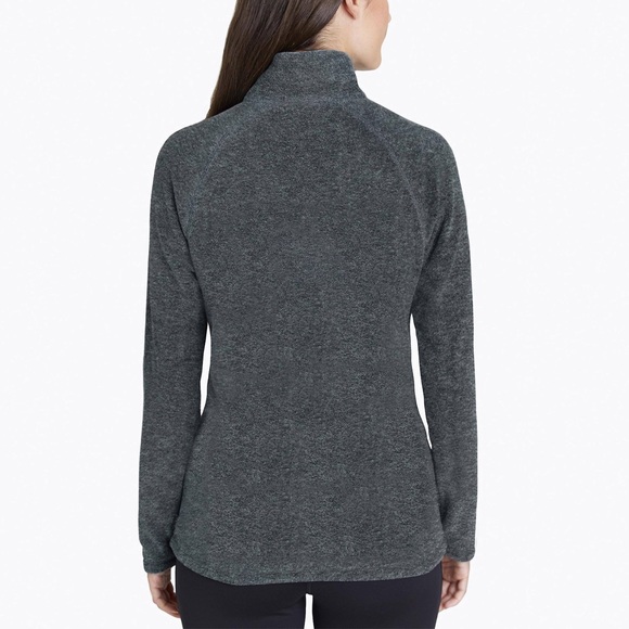 🏷️ 🏕️NWT Eddie Bauer Women’s Fleece 1/4 zip. Grey. Medium - Picture 2 of 11